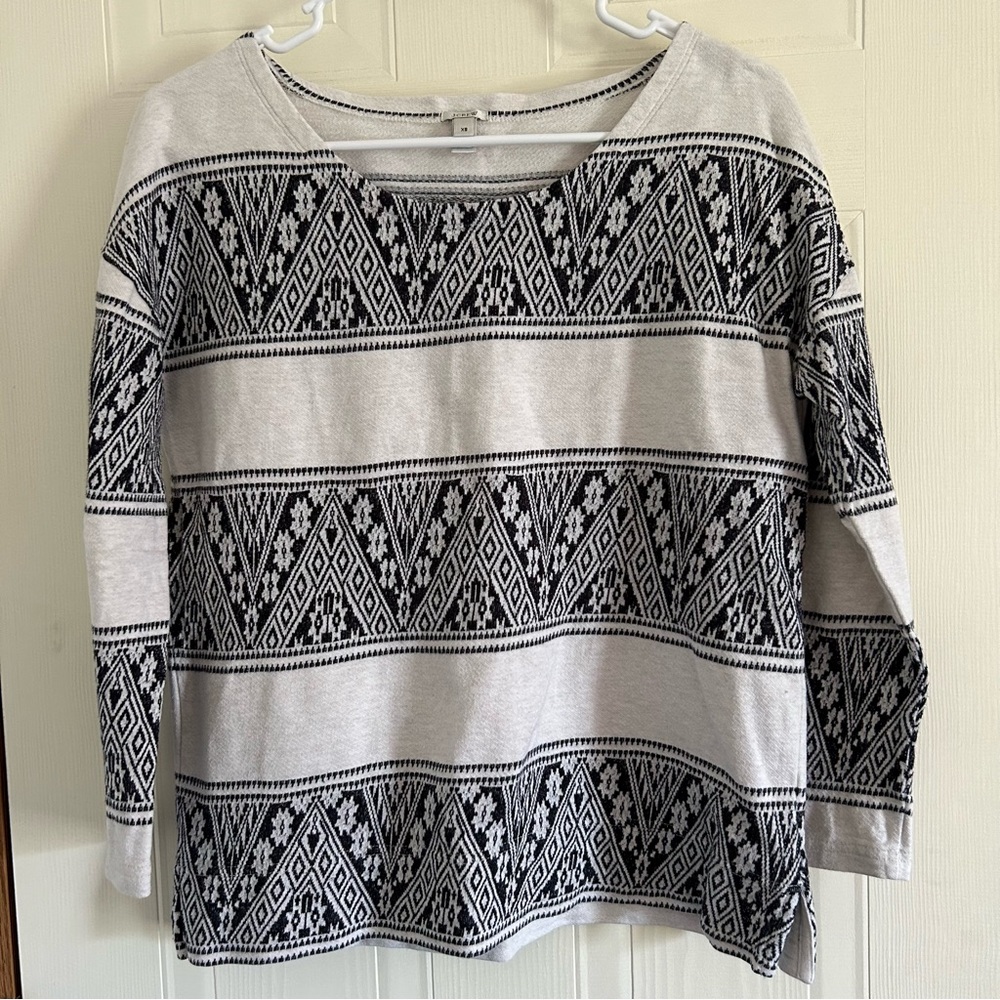 J. Crew Black and White Patterned Women's Top size XS